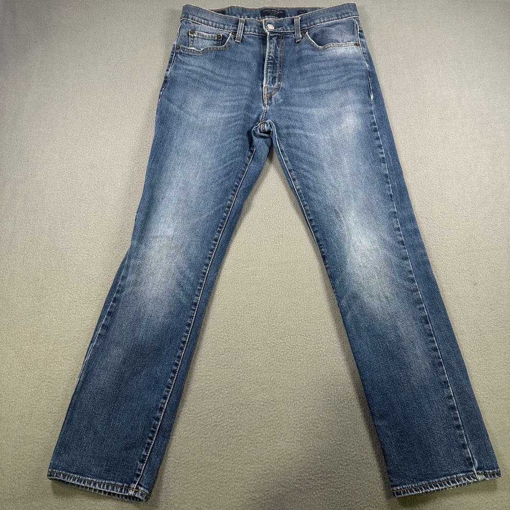 Lucky Brand 221 Straight Leg Jeans Mens 32x30 Medium Wash Blue Denim Button Fly
